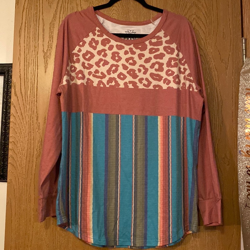 Crazy Train Leopard Serape top